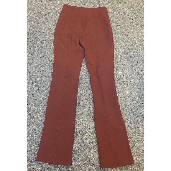 NWT By Anthropologie Pants Ankle Slit Bootcut Plum Maroon Size 2 New - Picture 4 of 6
